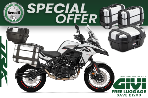 Benelli TRK 502 X OFFER "Benelli by GIVI" luggage system Just £599 Half Price
